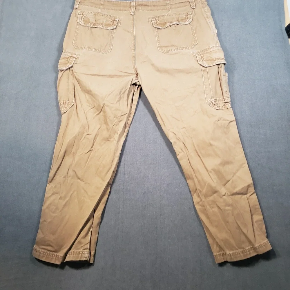 Unionbay Cargo Pants Mens 40x30 Tan Khaki Cotton Straight Leg Multi-Pocket